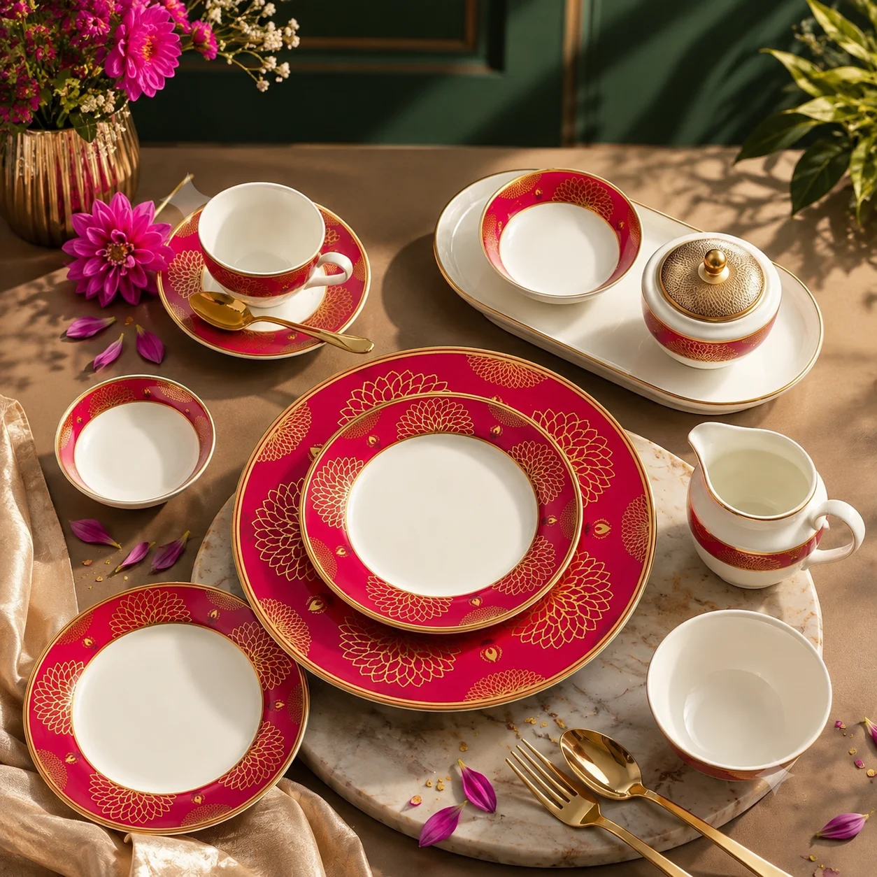Kintsugi Aureate Gold dinner set